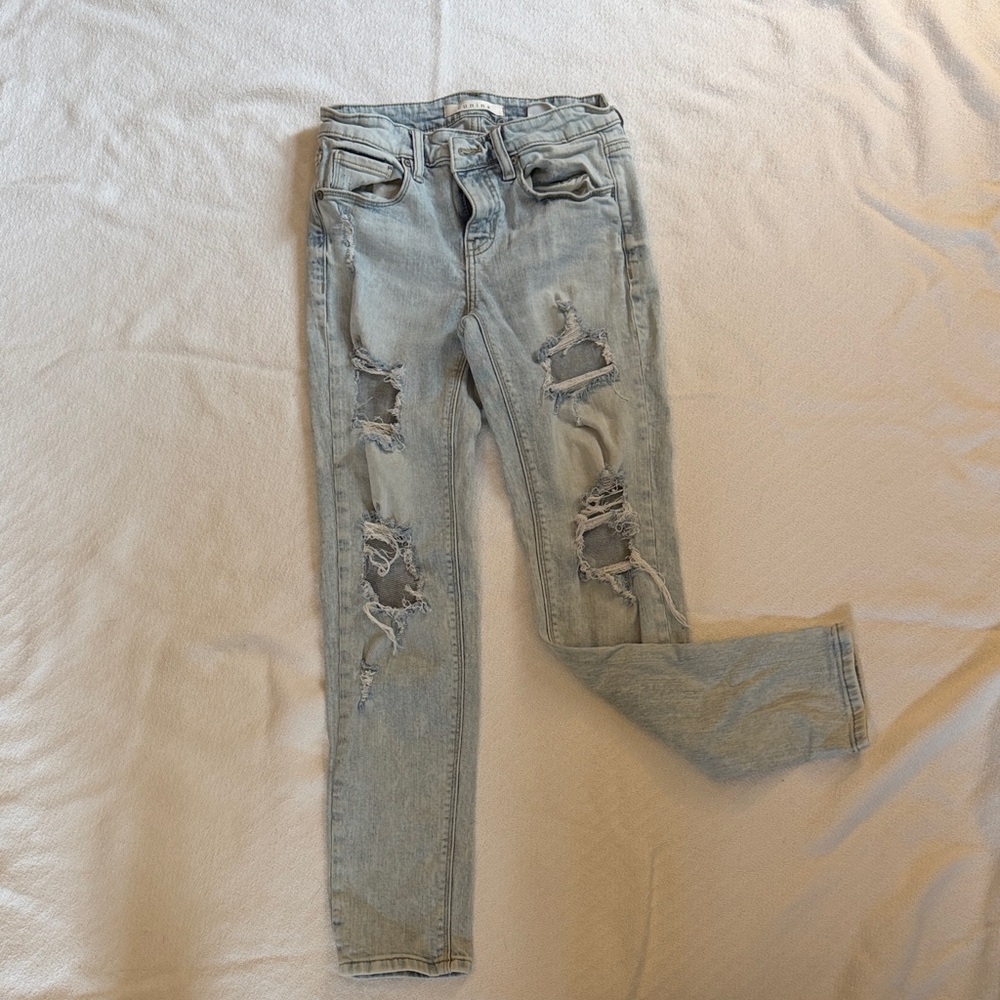 eunina Light Blue Ripped Skinny Jeans